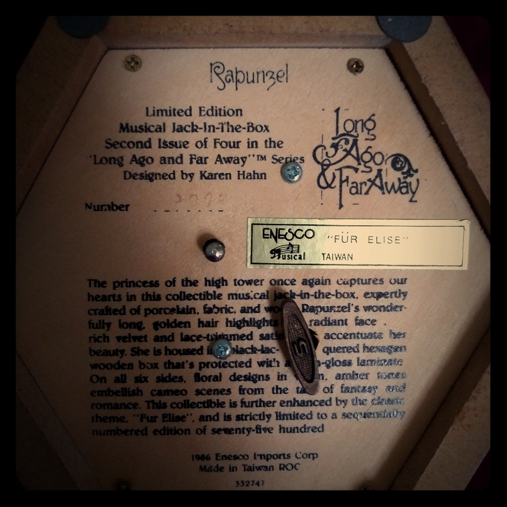 Rapunzel vintage music box
